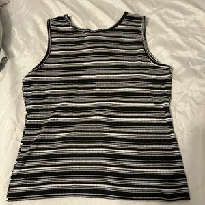 Bobbie Brooks Black and White Striped Tank Top